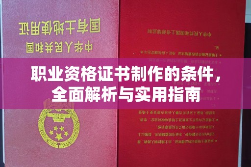 梧州职业资格证书制作的条件，全面解析与实用指南